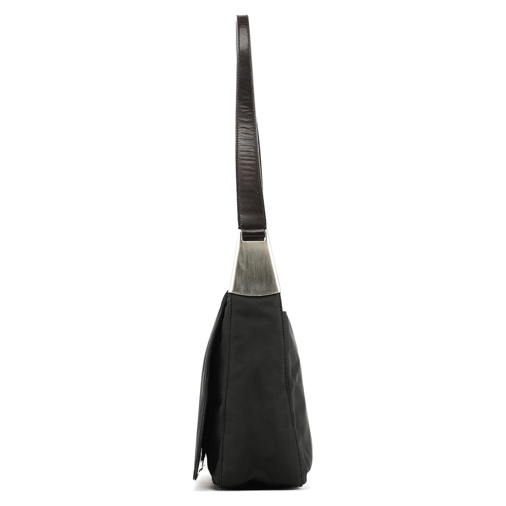 B9231 Dark Green Tessuto Spazzolato Shoulder Bag