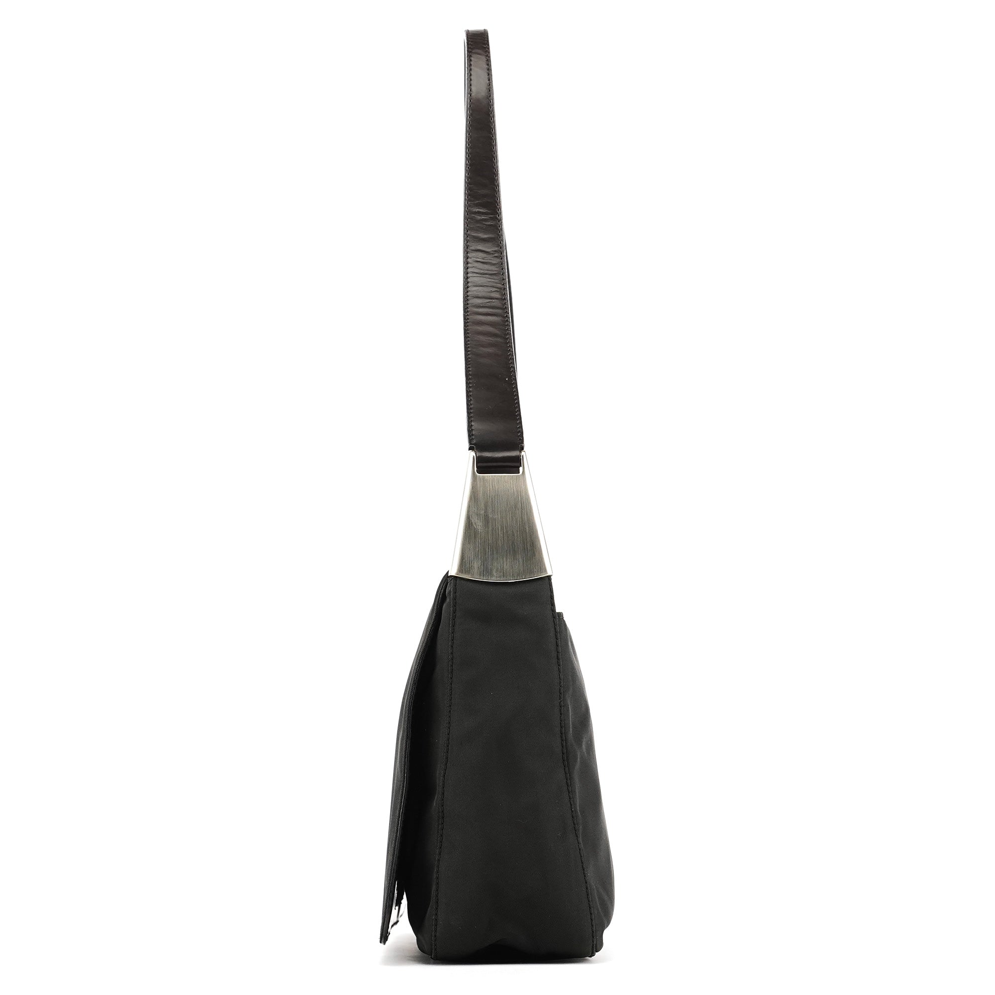 B9231 Dark Green Tessuto Spazzolato Shoulder Bag