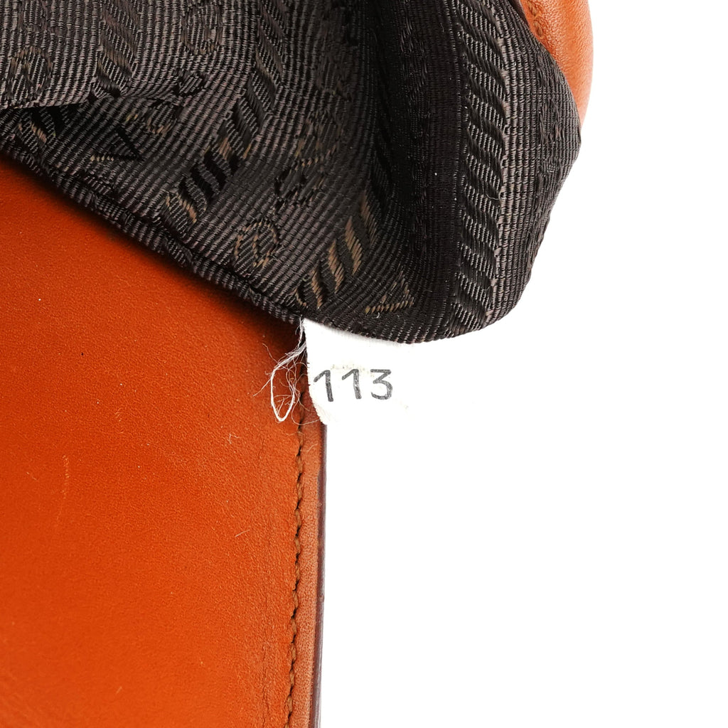B9262 Cognac Calf Leather Rubber Bottom Tote Bag