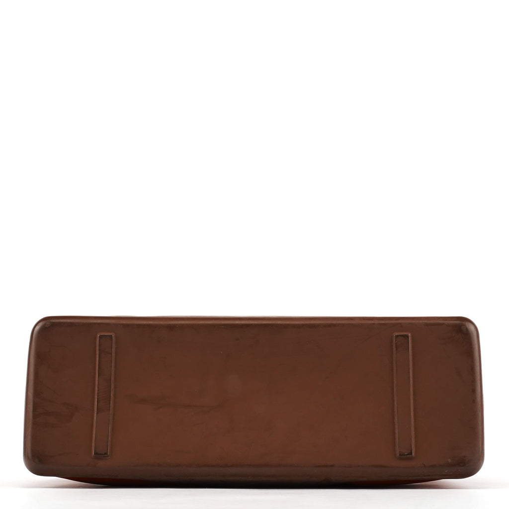 B9262 Cognac Calf Leather Rubber Bottom Tote Bag
