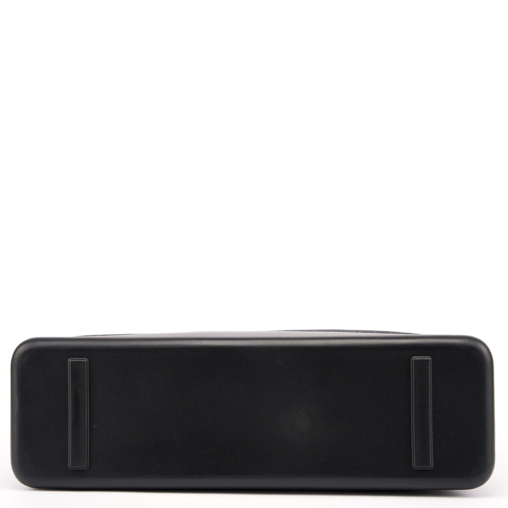 B9282 Black Calfskin Nylon Top Handle Keylock Bag