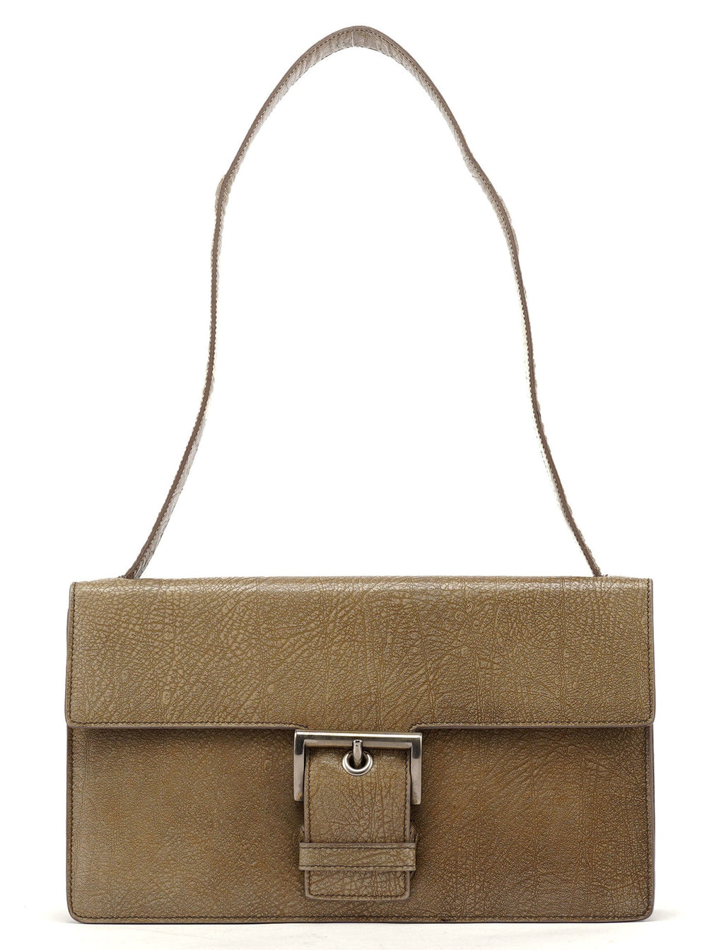 Beige Lama Leather Belt Shoulder Bag