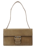 Beige Lama Leather Belt Shoulder Bag