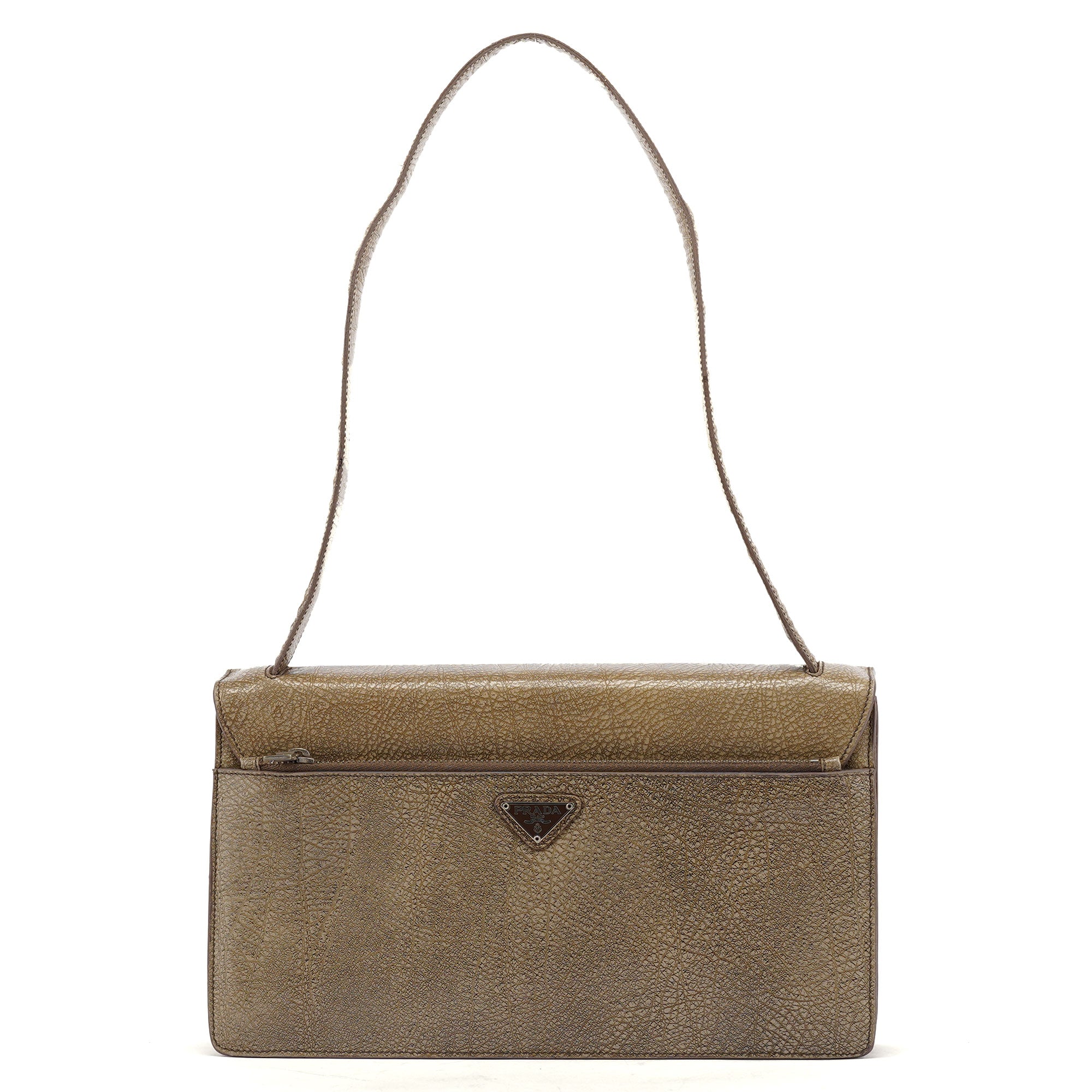 Beige Lama Leather Belt Shoulder Bag