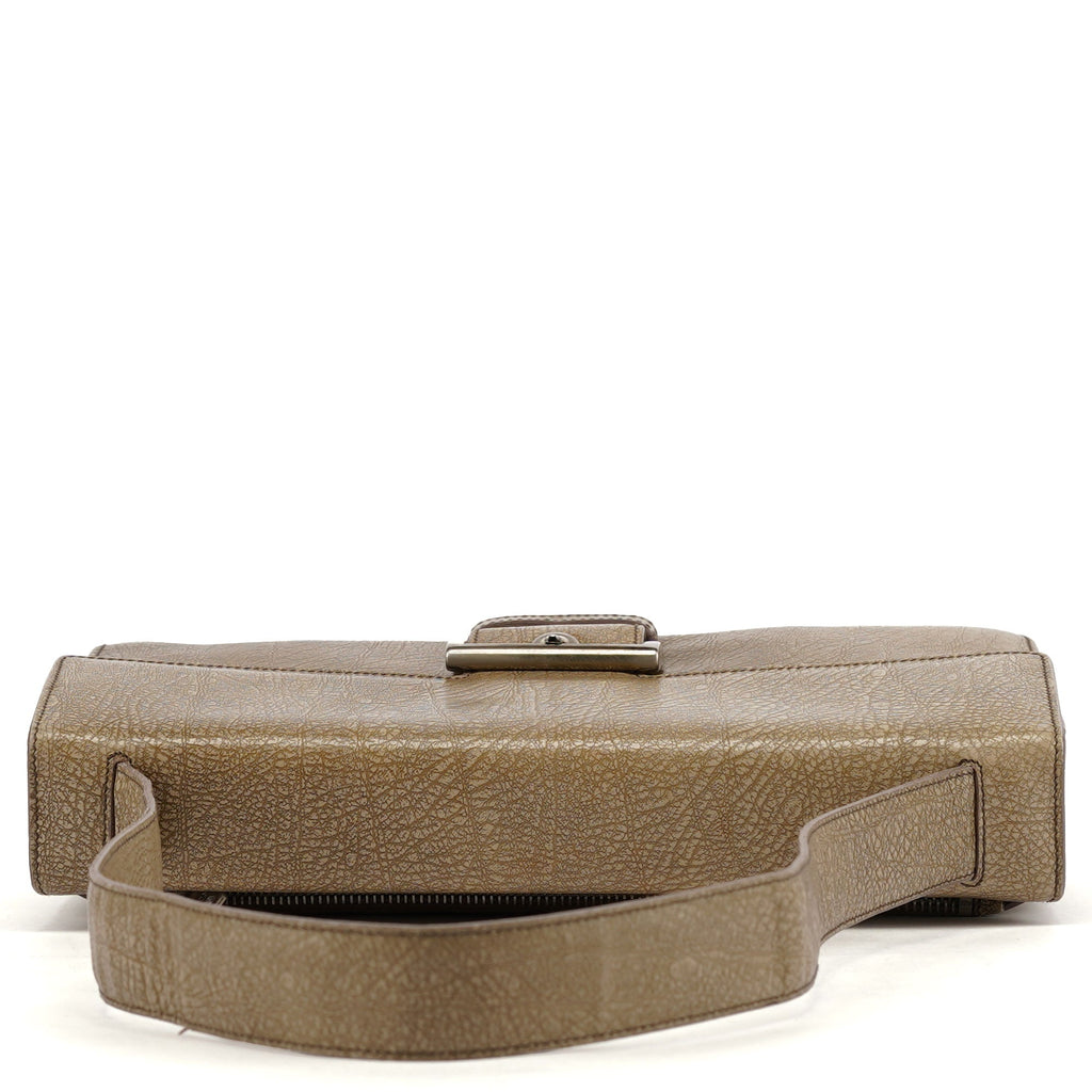 Beige Lama Leather Belt Shoulder Bag