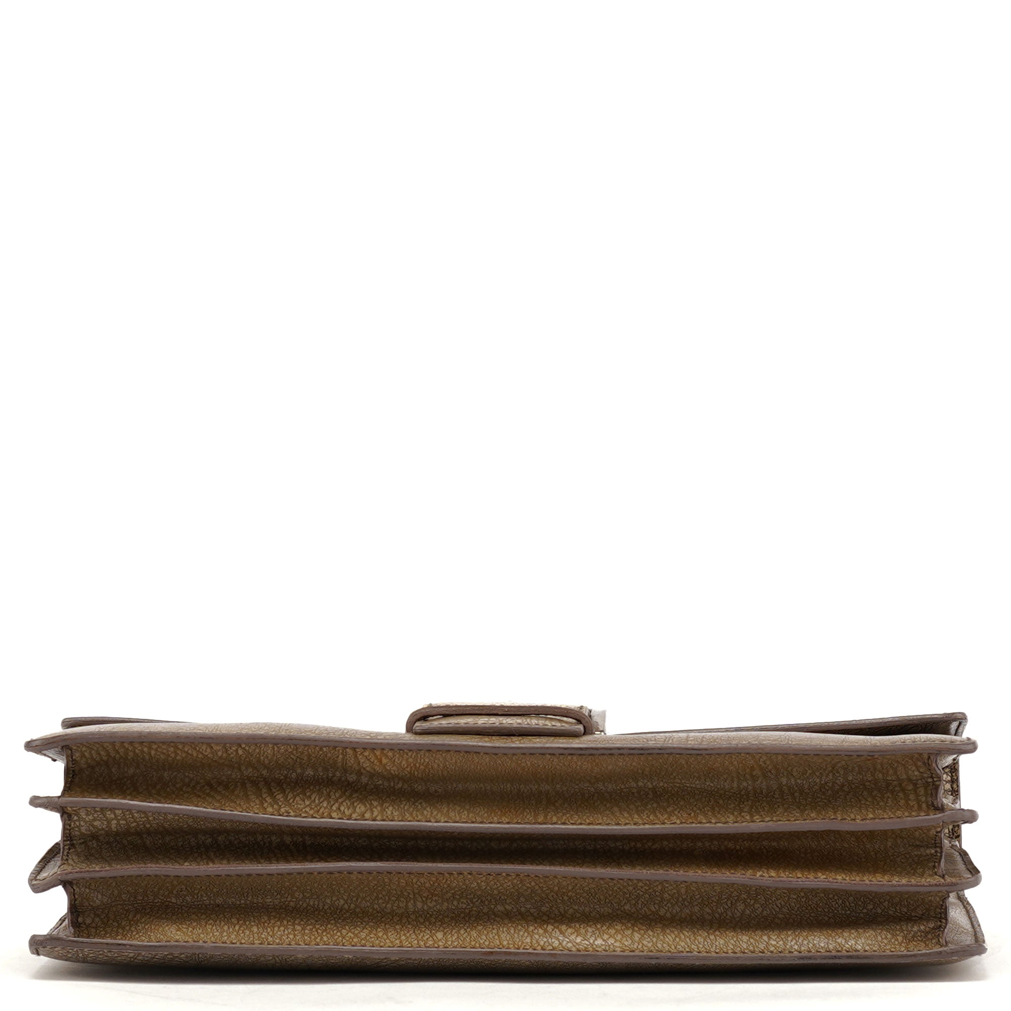 Beige Lama Leather Belt Shoulder Bag