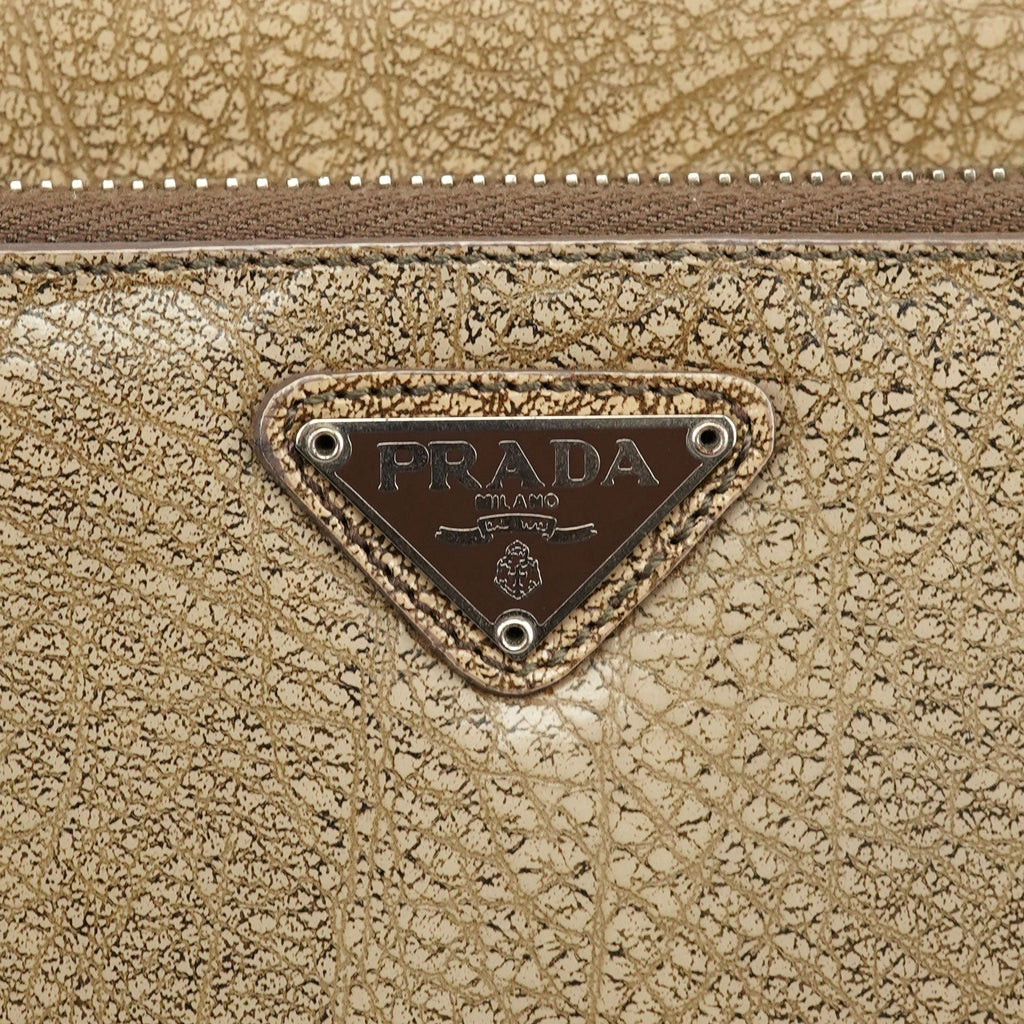 Beige Lama Leather Belt Shoulder Bag