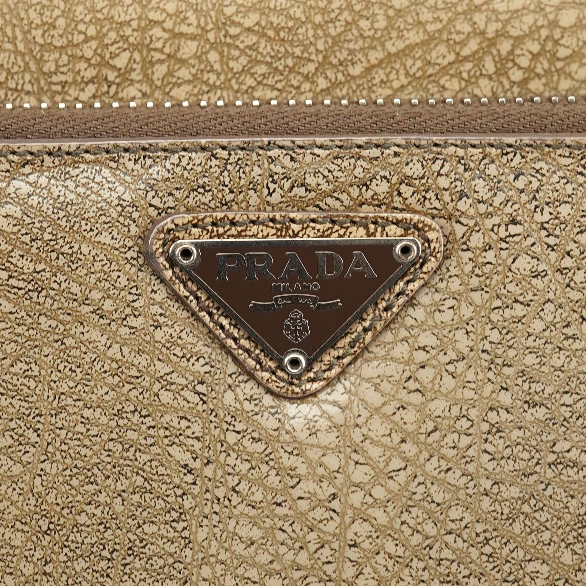 Beige Lama Leather Belt Shoulder Bag