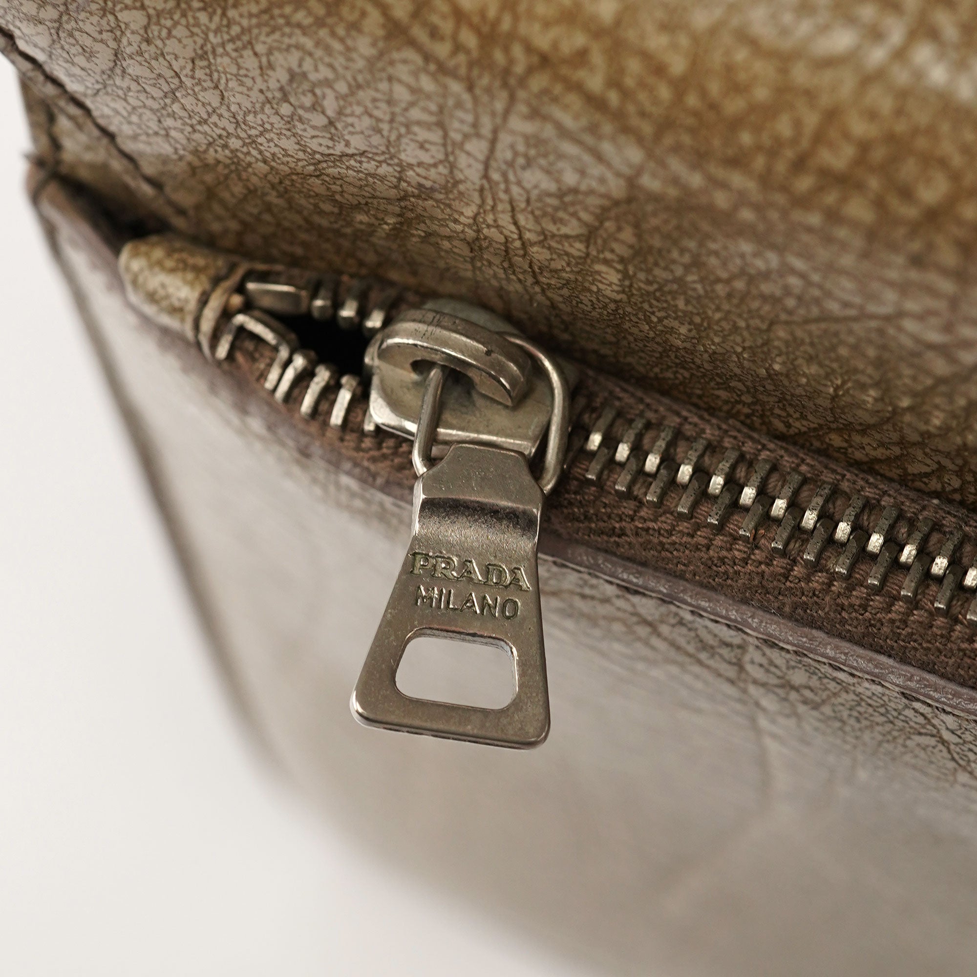 Beige Lama Leather Belt Shoulder Bag