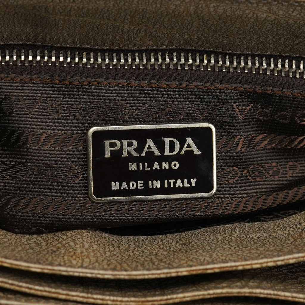 Beige Lama Leather Belt Shoulder Bag