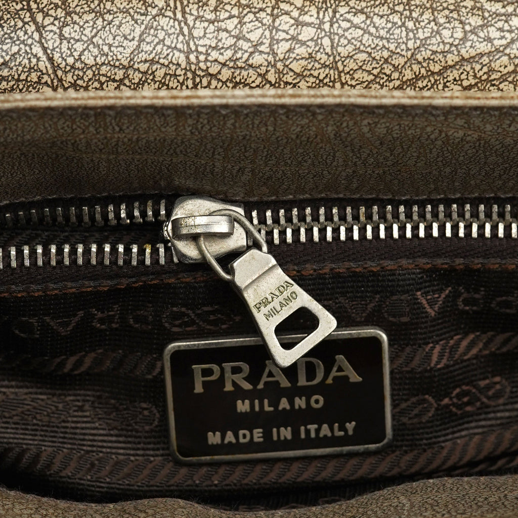 Beige Lama Leather Belt Shoulder Bag