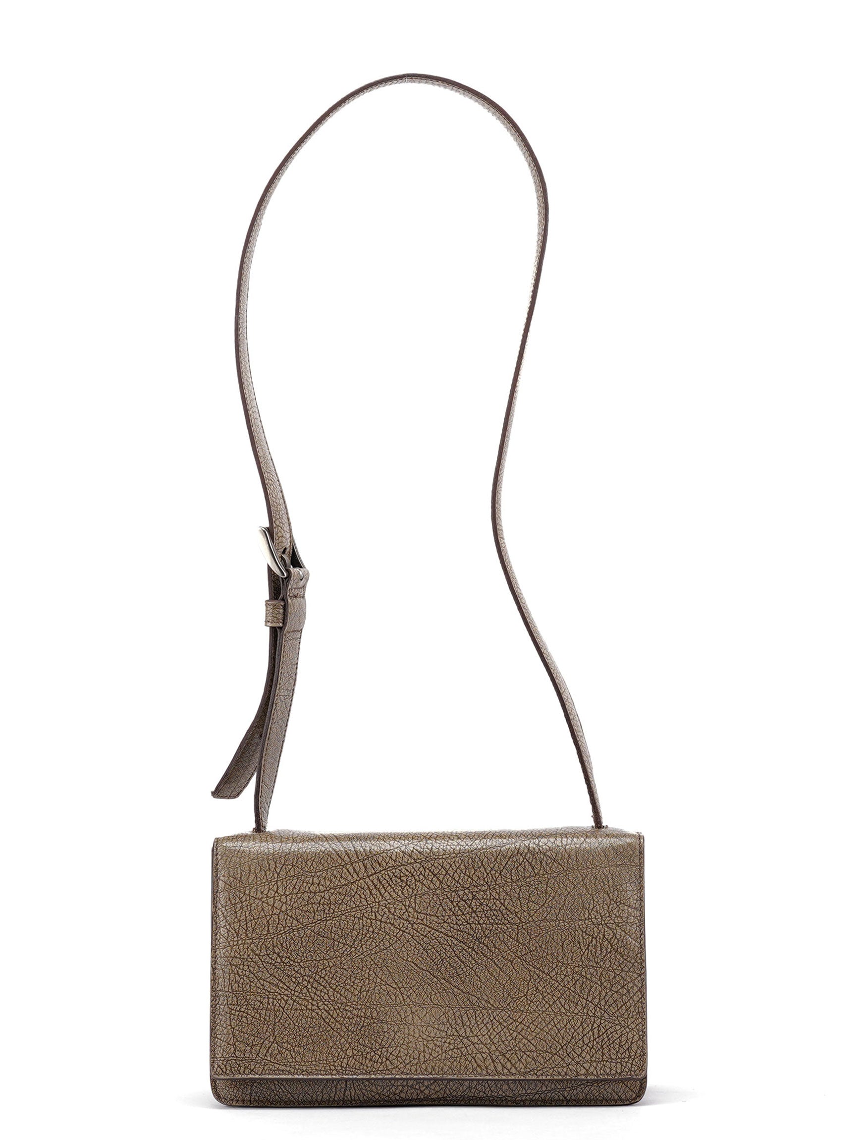 Beige Lama Leather Shoulder Bag