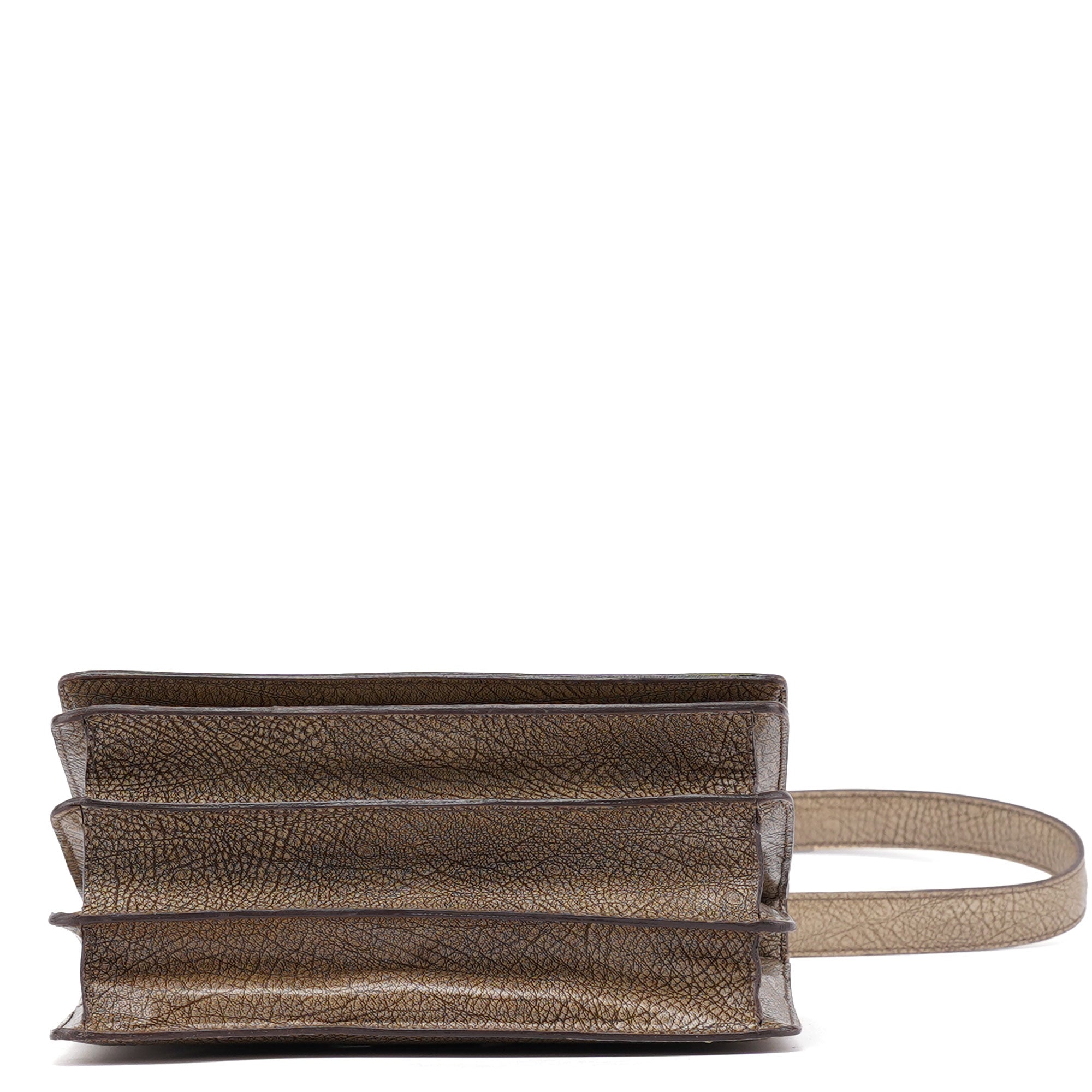 Beige Lama Leather Shoulder Bag
