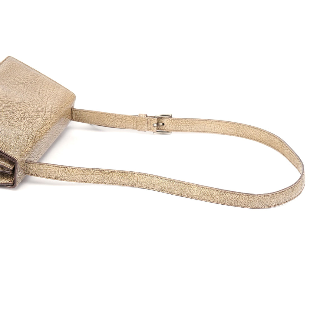 Beige Lama Leather Shoulder Bag