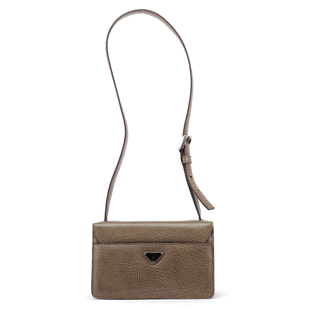 Beige Lama Leather Shoulder Bag