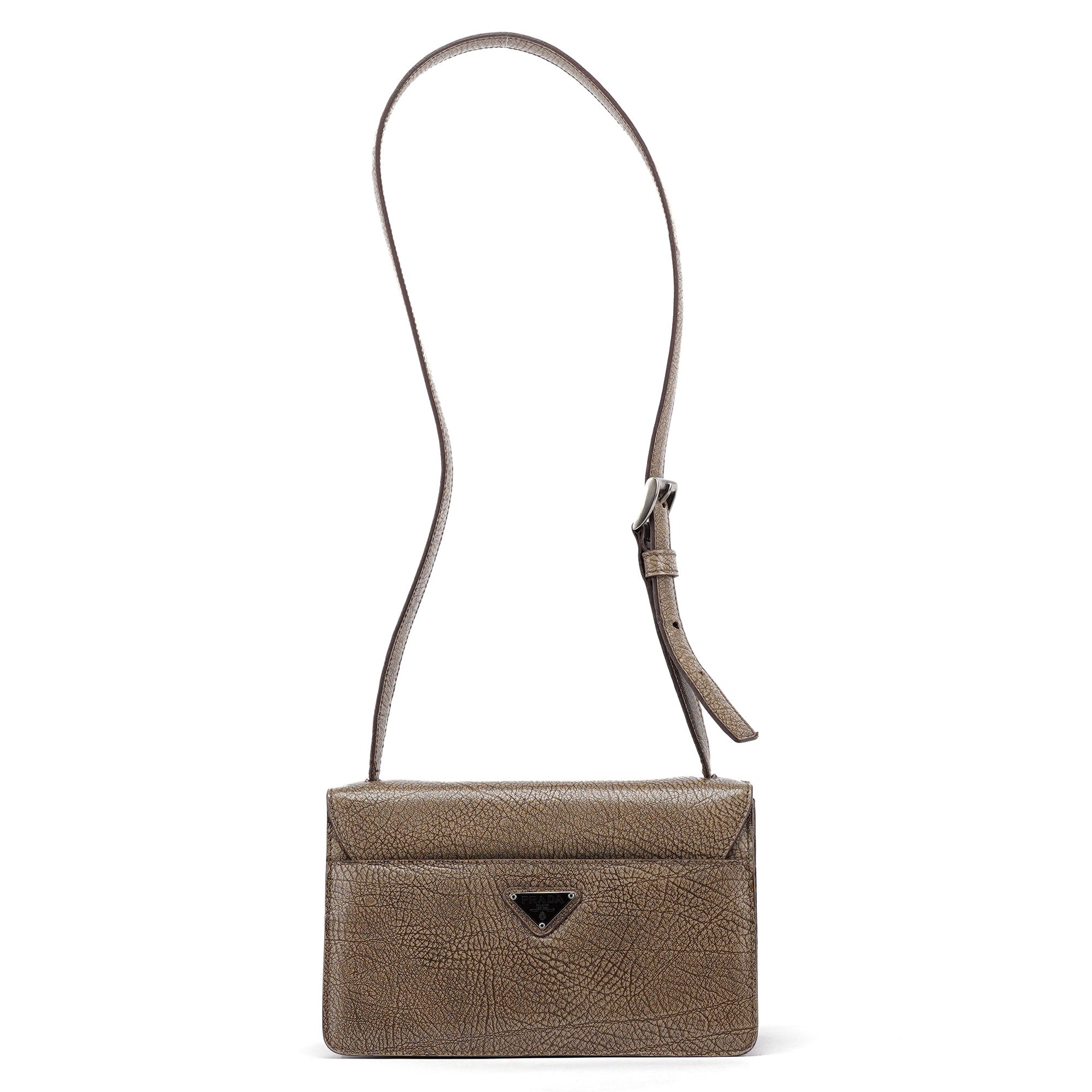 Beige Lama Leather Shoulder Bag