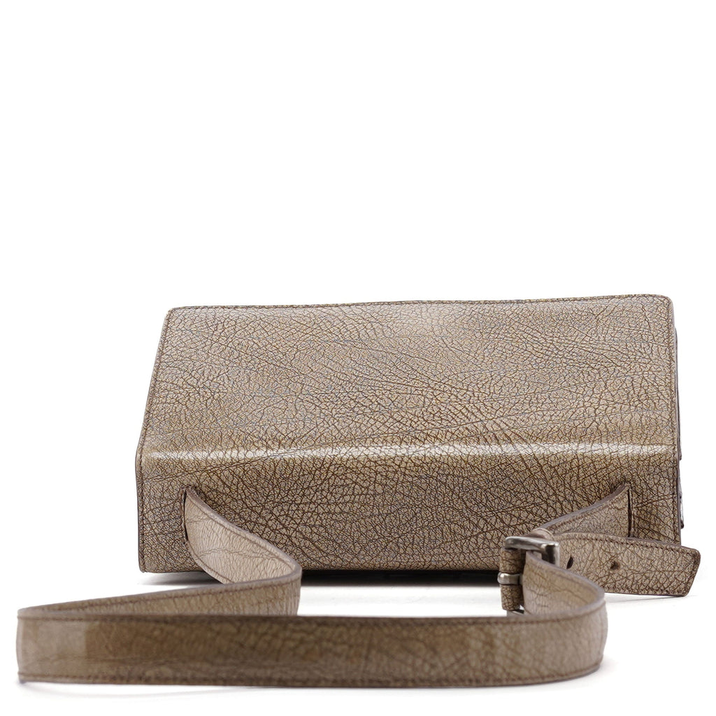 Beige Lama Leather Shoulder Bag