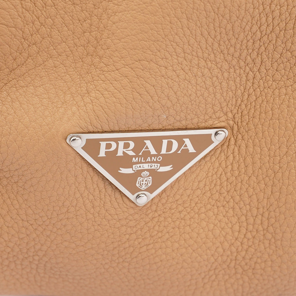 Beige Leather Belt Hobo Shoulder Bag