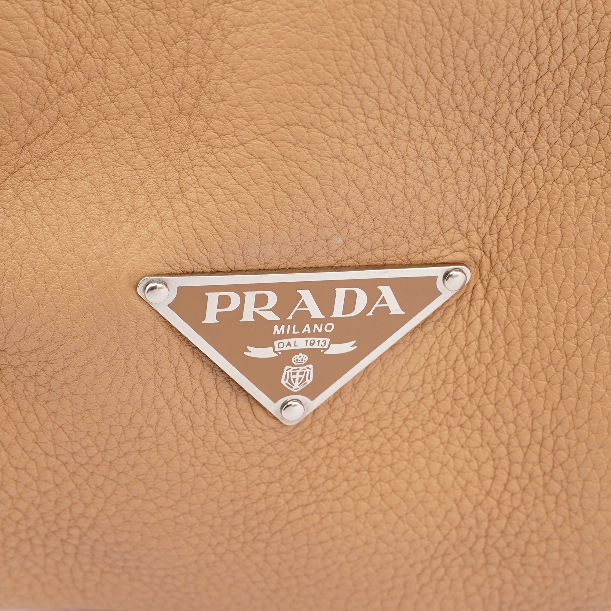 Beige Leather Belt Hobo Shoulder Bag