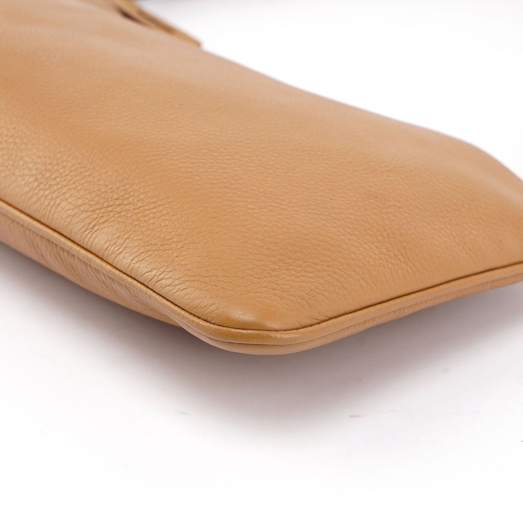 Beige Leather Shoulder Bag