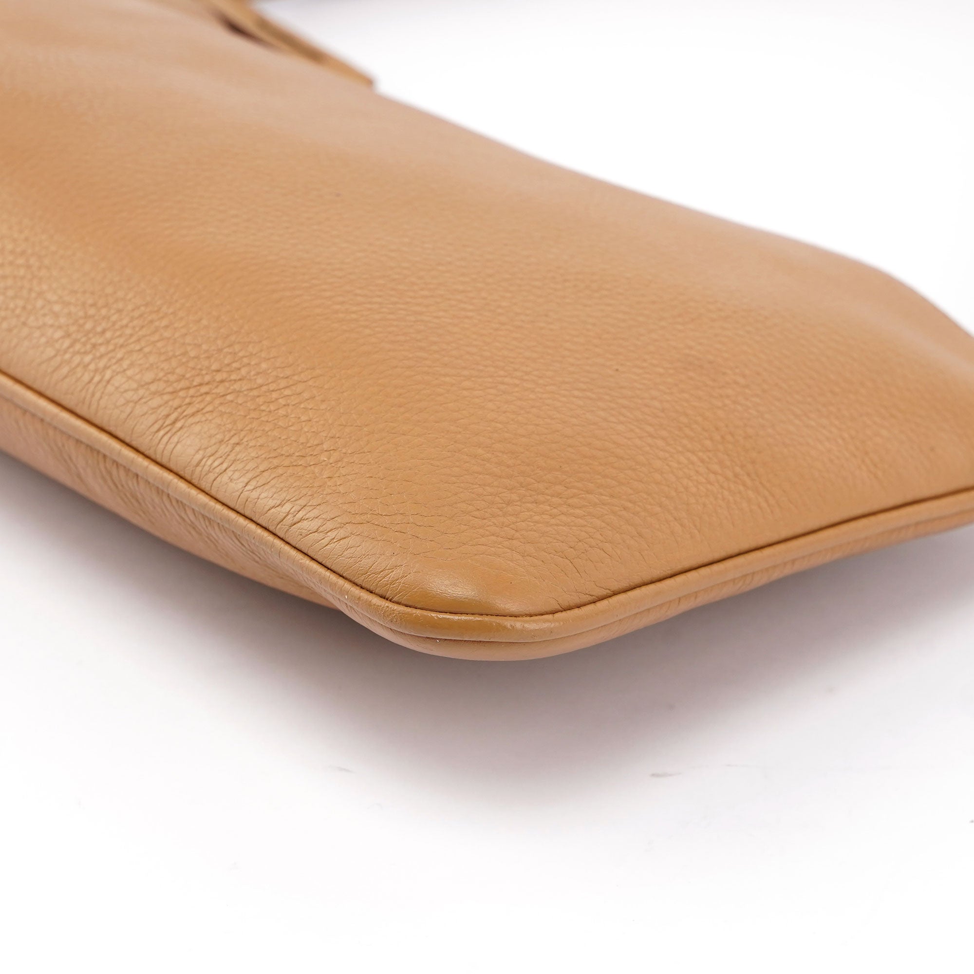 Beige Leather Shoulder Bag