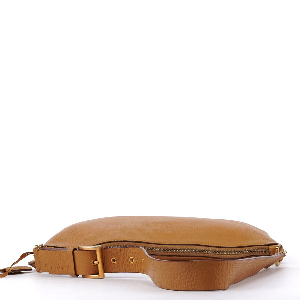Beige Leather Shoulder Bag