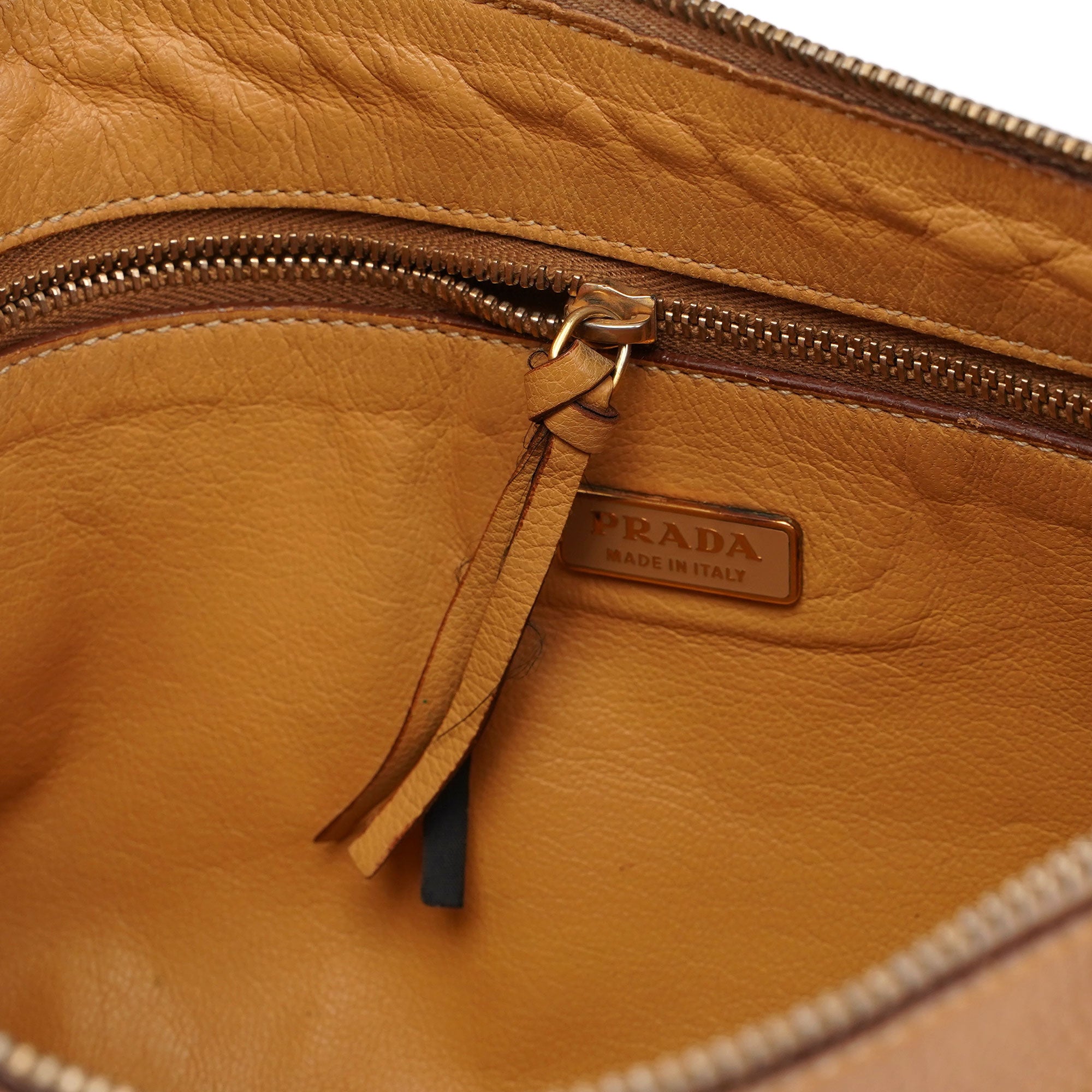 Beige Leather Shoulder Bag