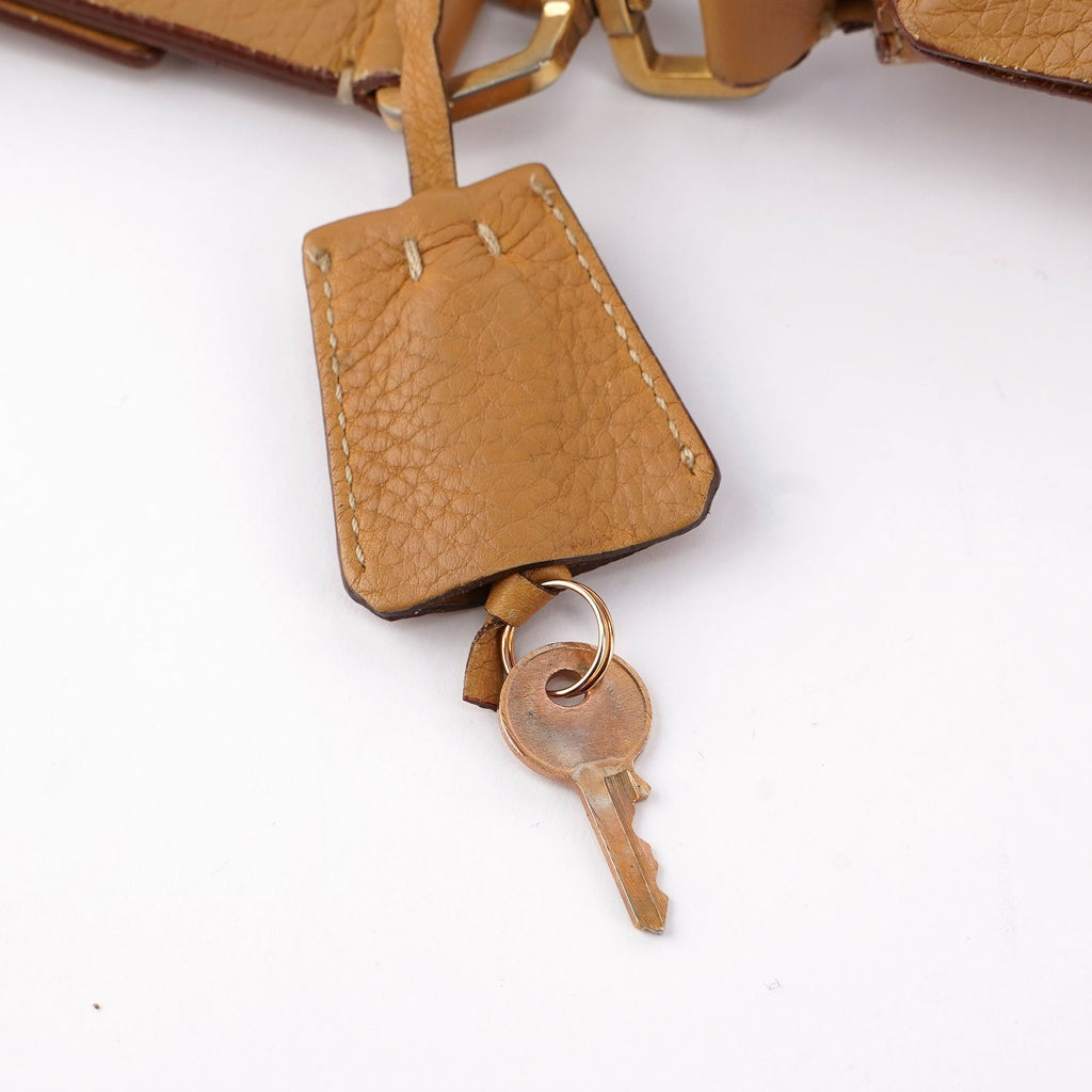 Beige Leather Shoulder Bag