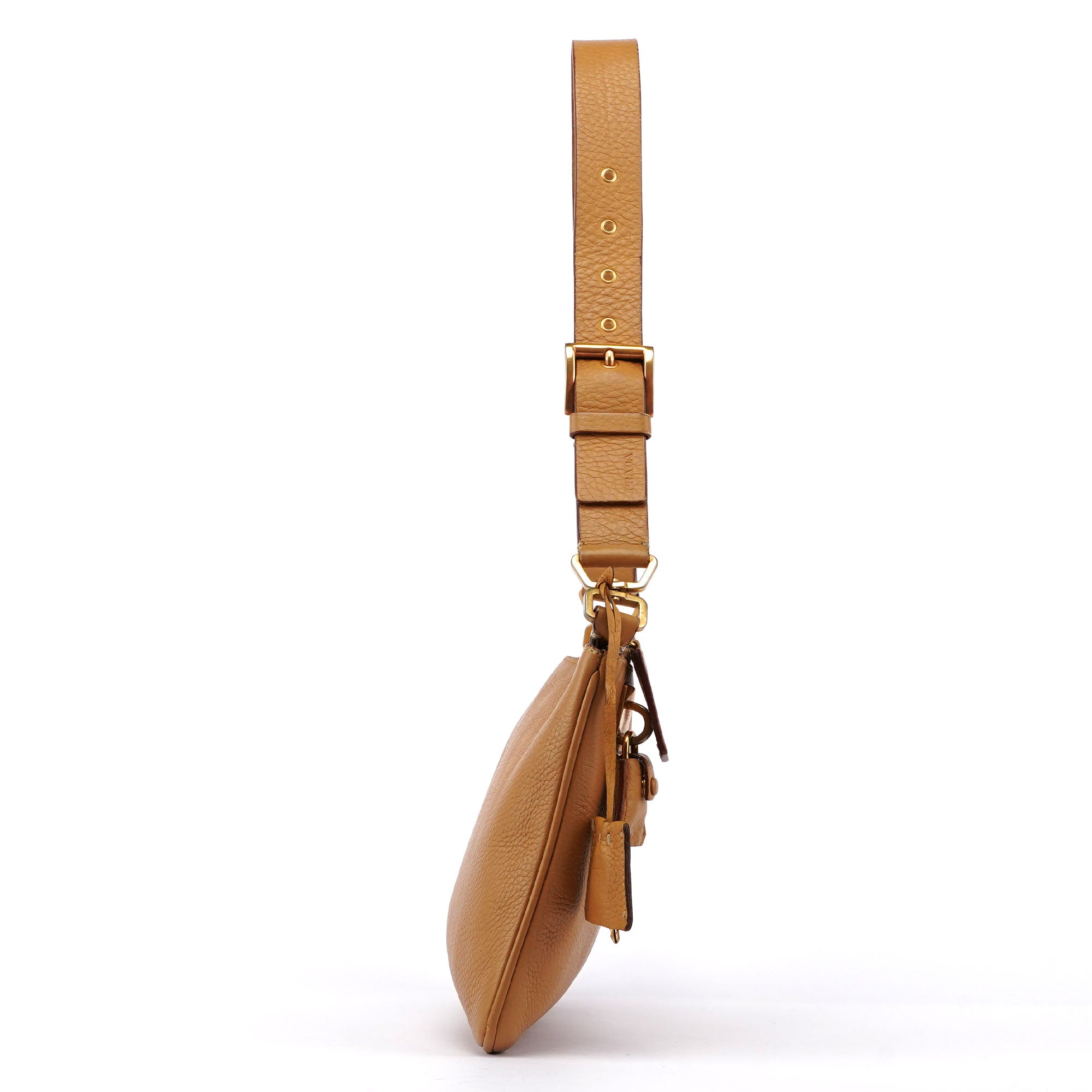 Beige Leather Shoulder Bag