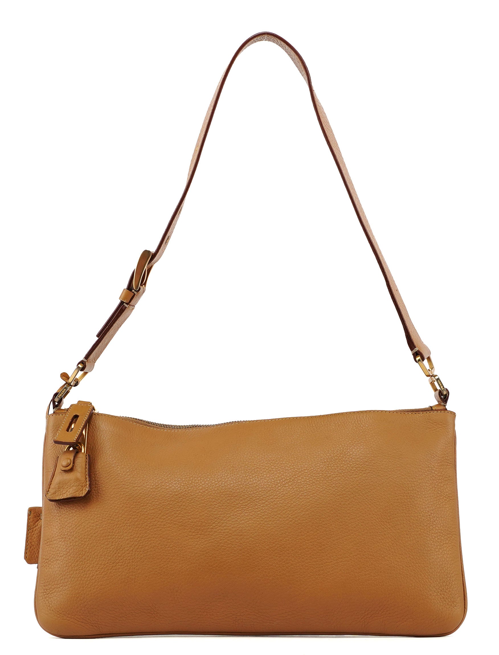 Beige Leather Shoulder Bag