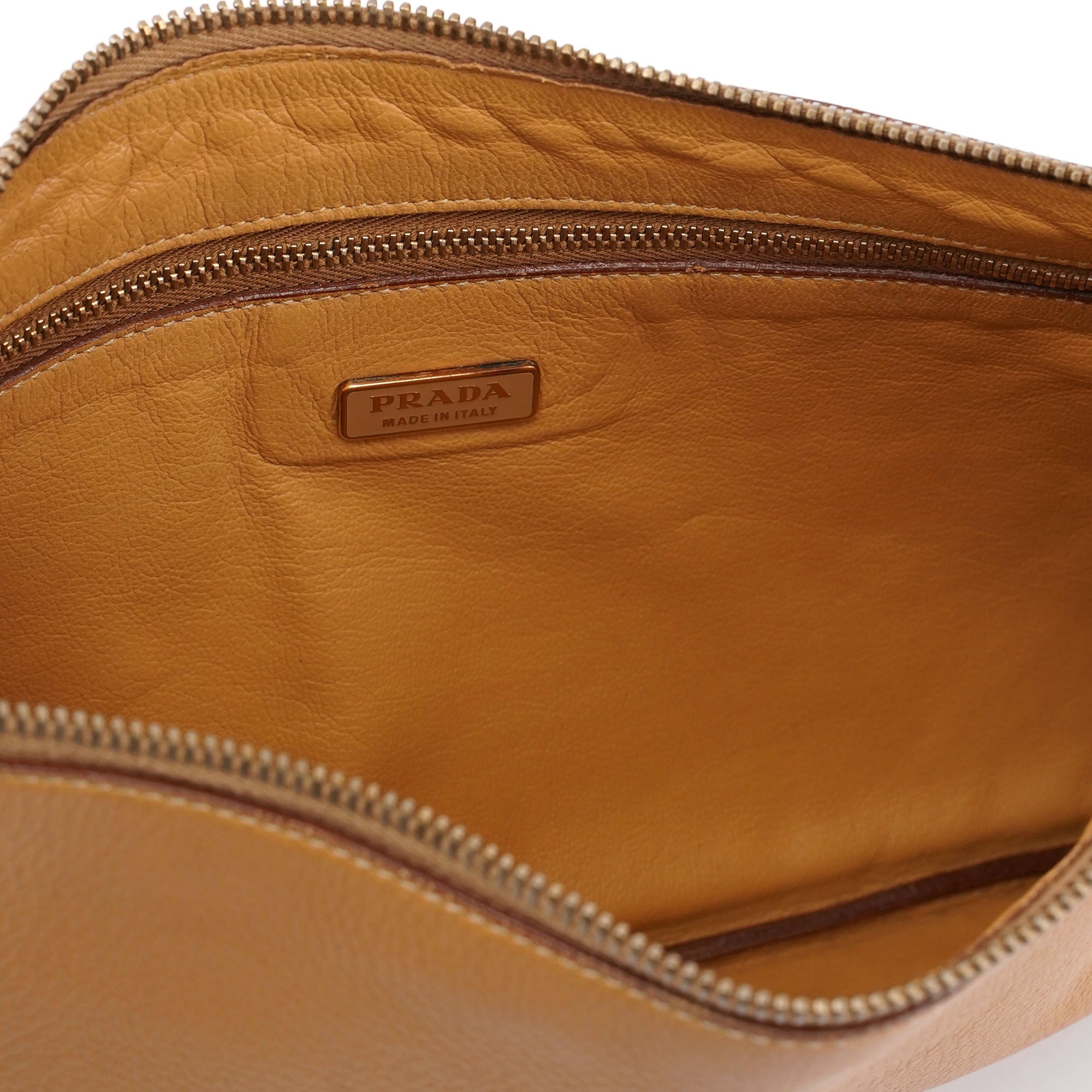 Beige Leather Shoulder Bag