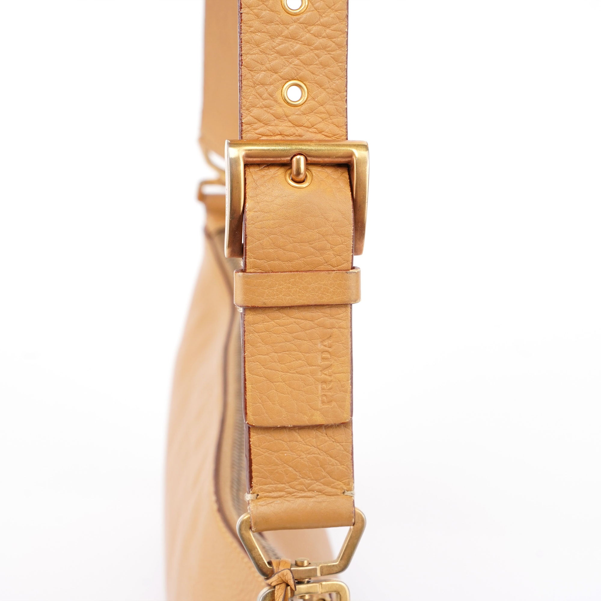 Beige Leather Shoulder Bag