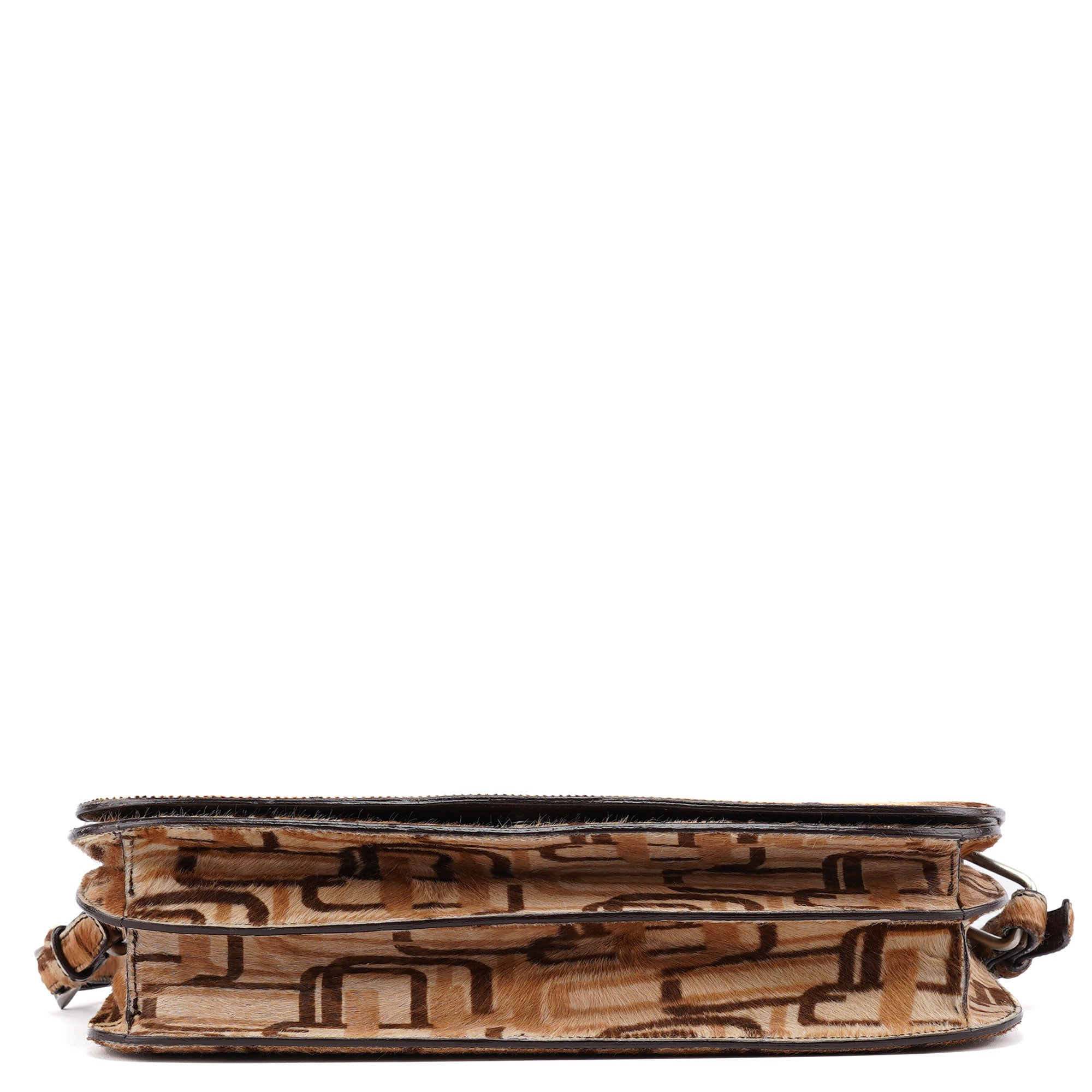 Beige Patterned Fur Shoulder Bag