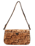 Beige Patterned Fur Shoulder Bag
