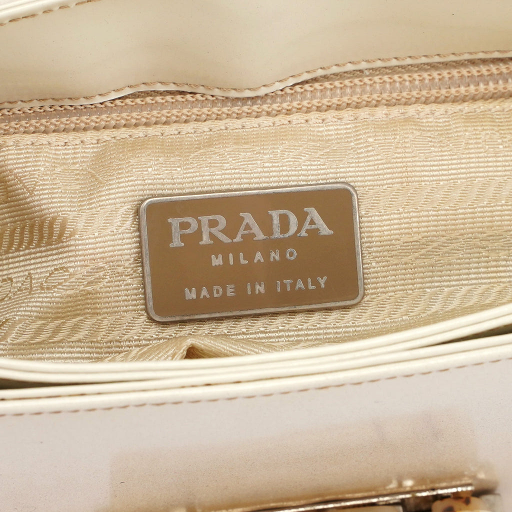 Beige Spazzolato Buckle Handbag