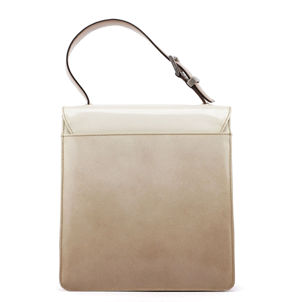 Beige Spazzolato Buckle Handbag