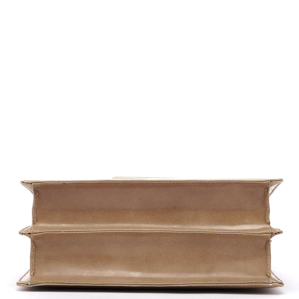 Beige Spazzolato Buckle Handbag