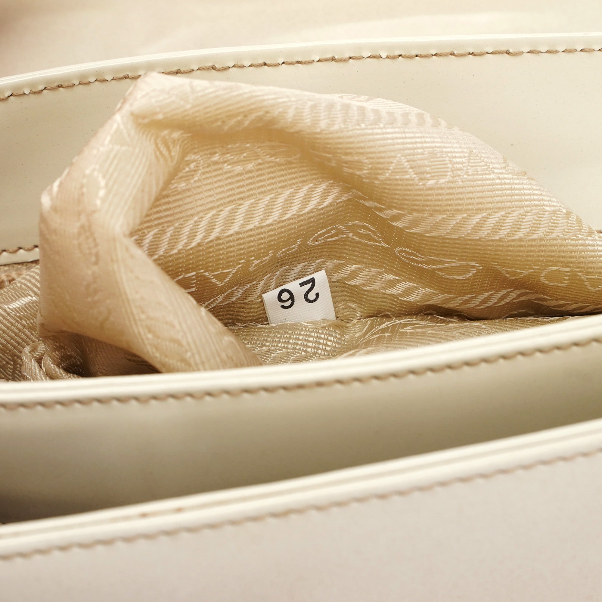 Beige Spazzolato Buckle Handbag