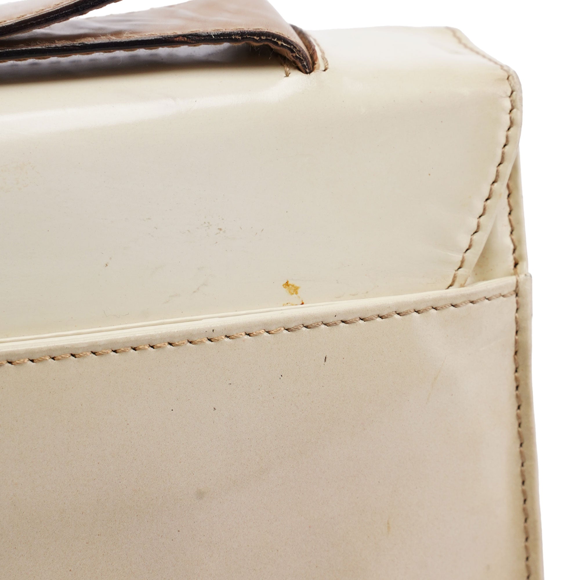 Beige Spazzolato Buckle Shoulder Bag