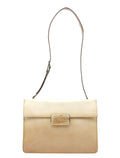 Beige Spazzolato Buckle Shoulder Bag