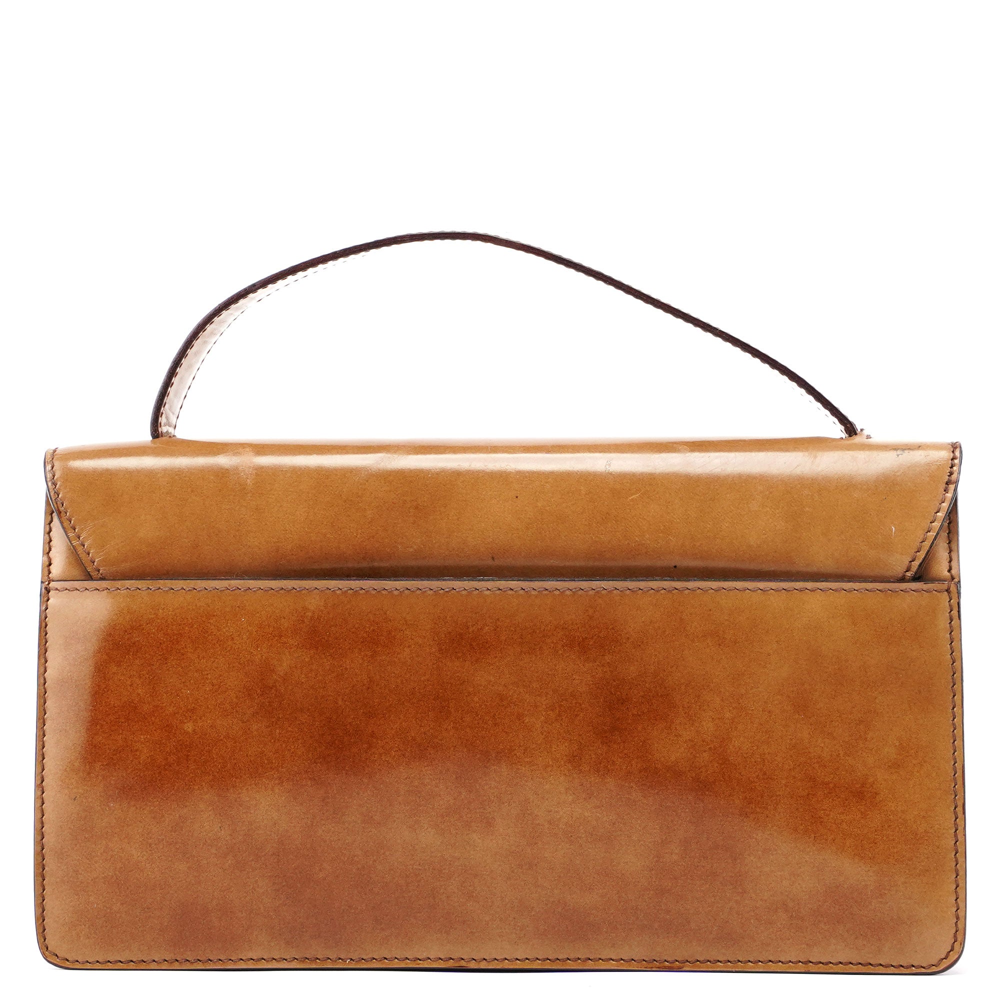 Beige Spazzolato Flap Handbag