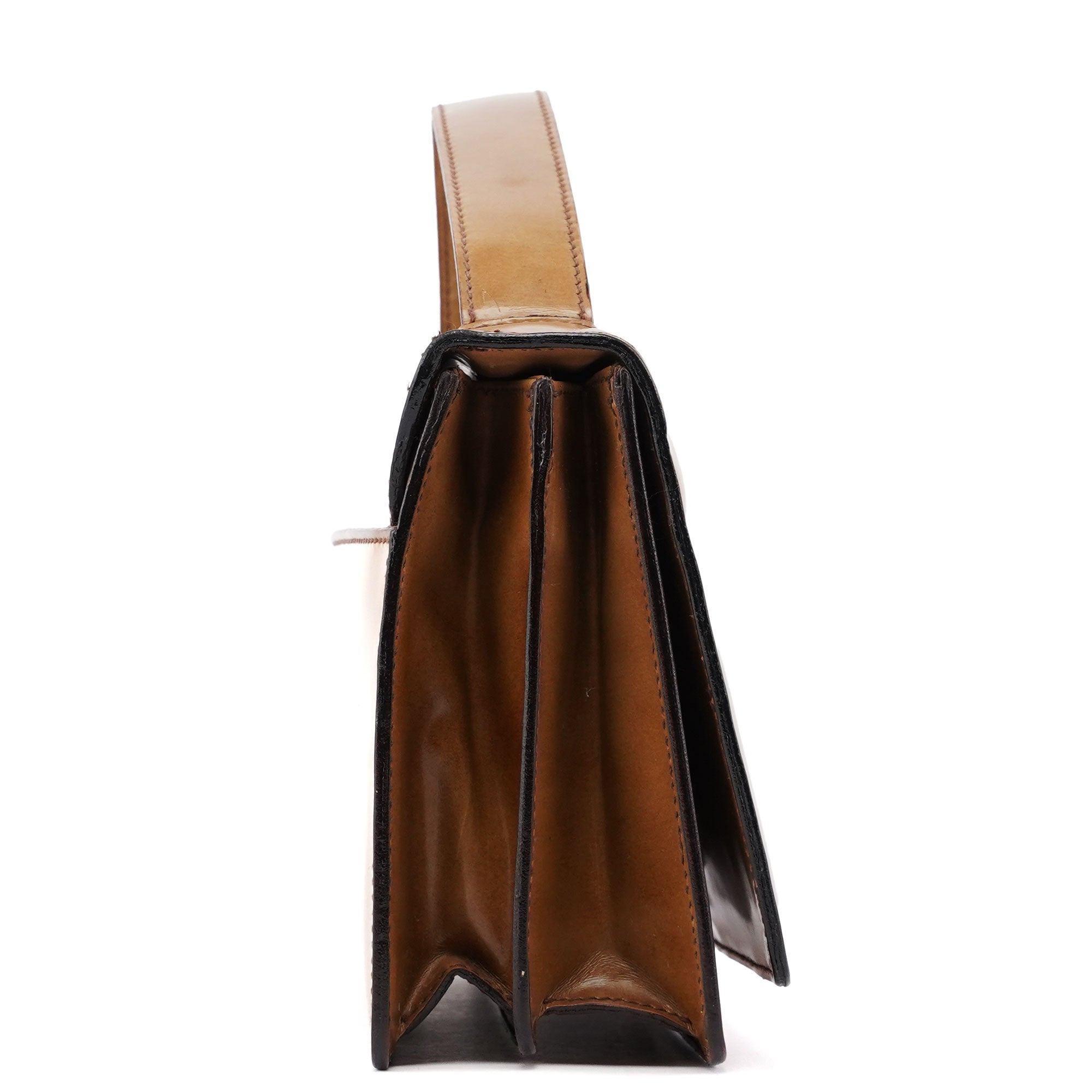 Beige Spazzolato Flap Handbag