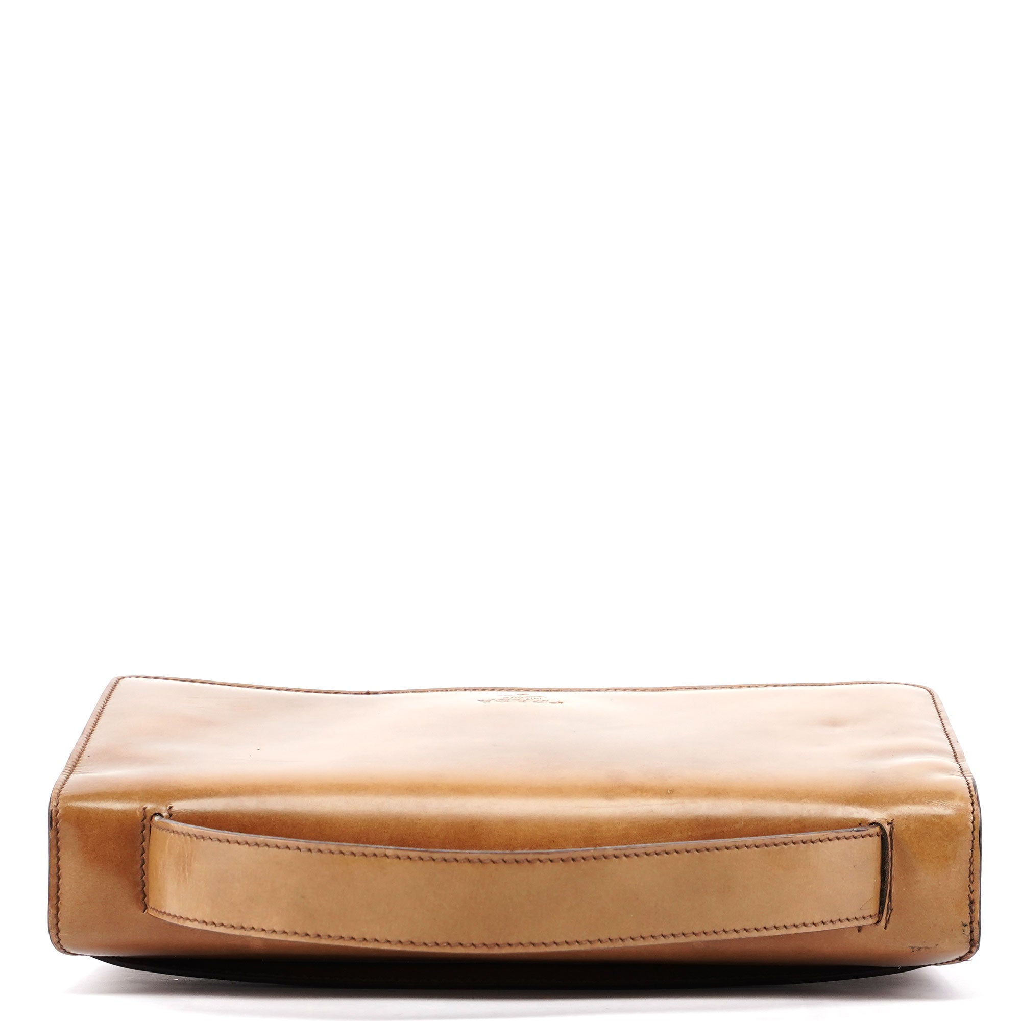 Beige Spazzolato Flap Handbag