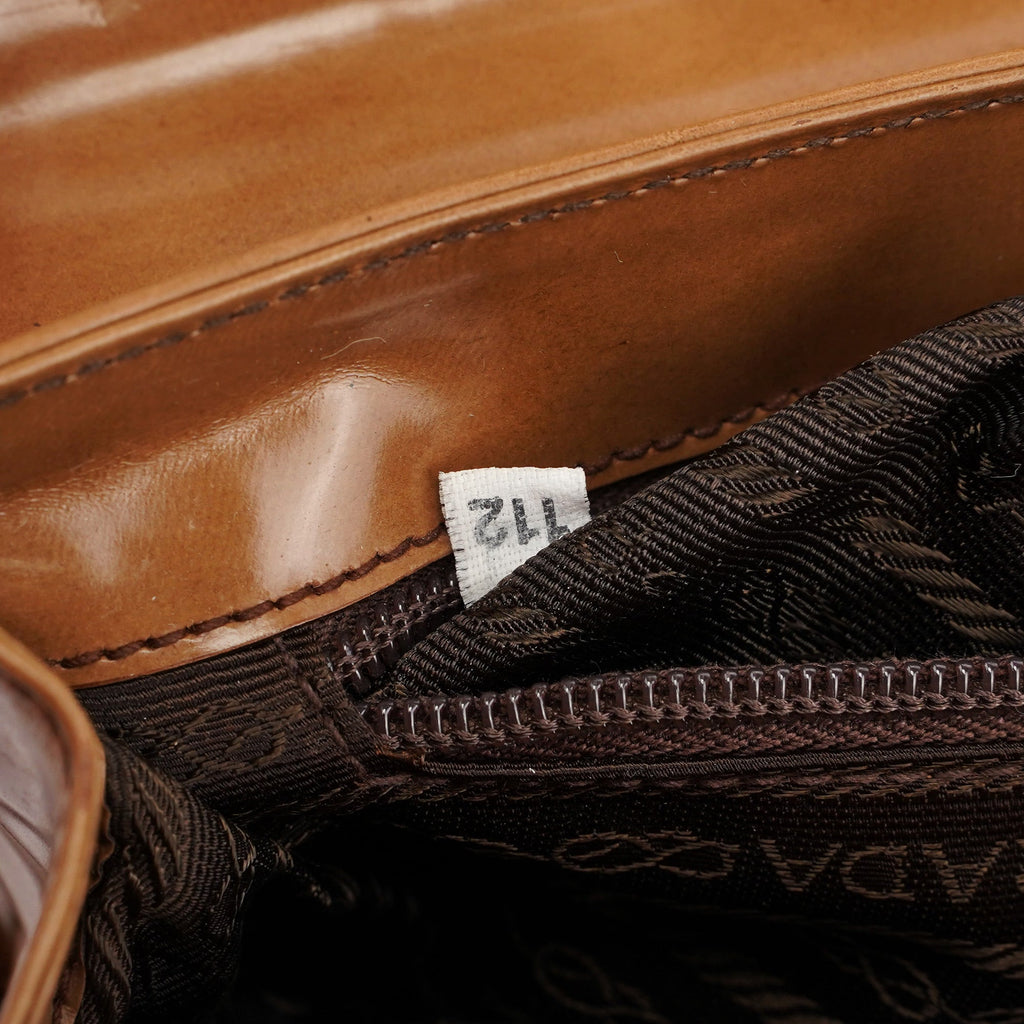 Beige Spazzolato Flap Handbag