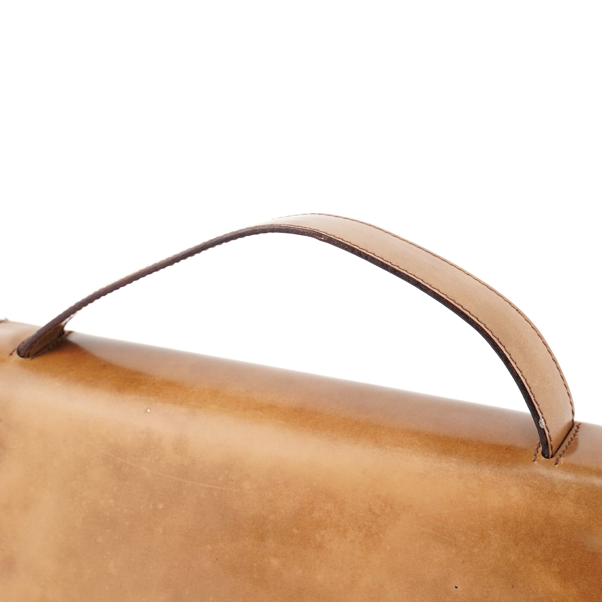 Beige Spazzolato Flap Handbag