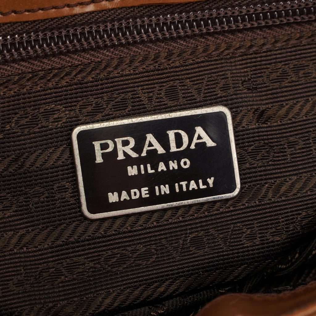 Beige Spazzolato Flap Handbag