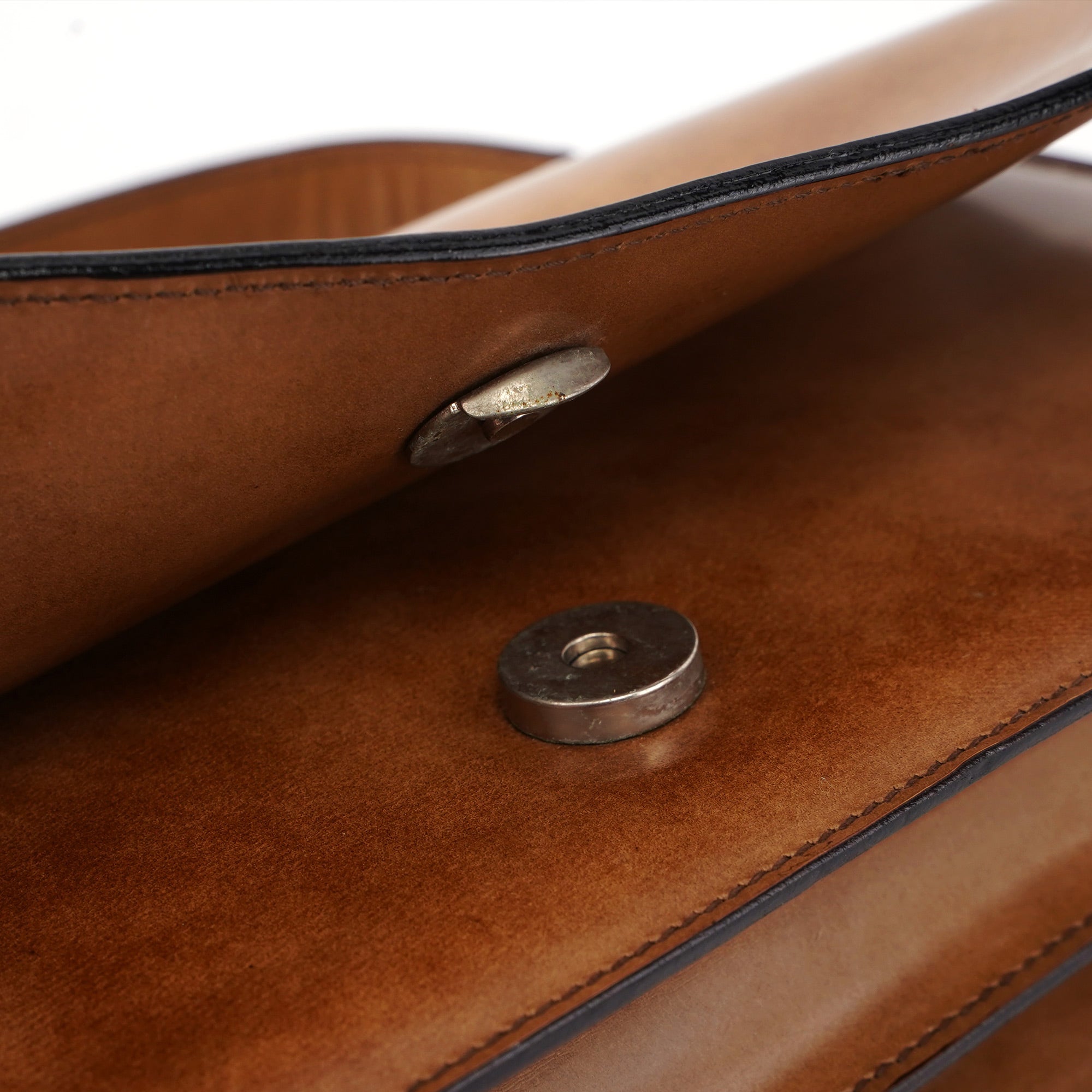 Beige Spazzolato Flap Handbag