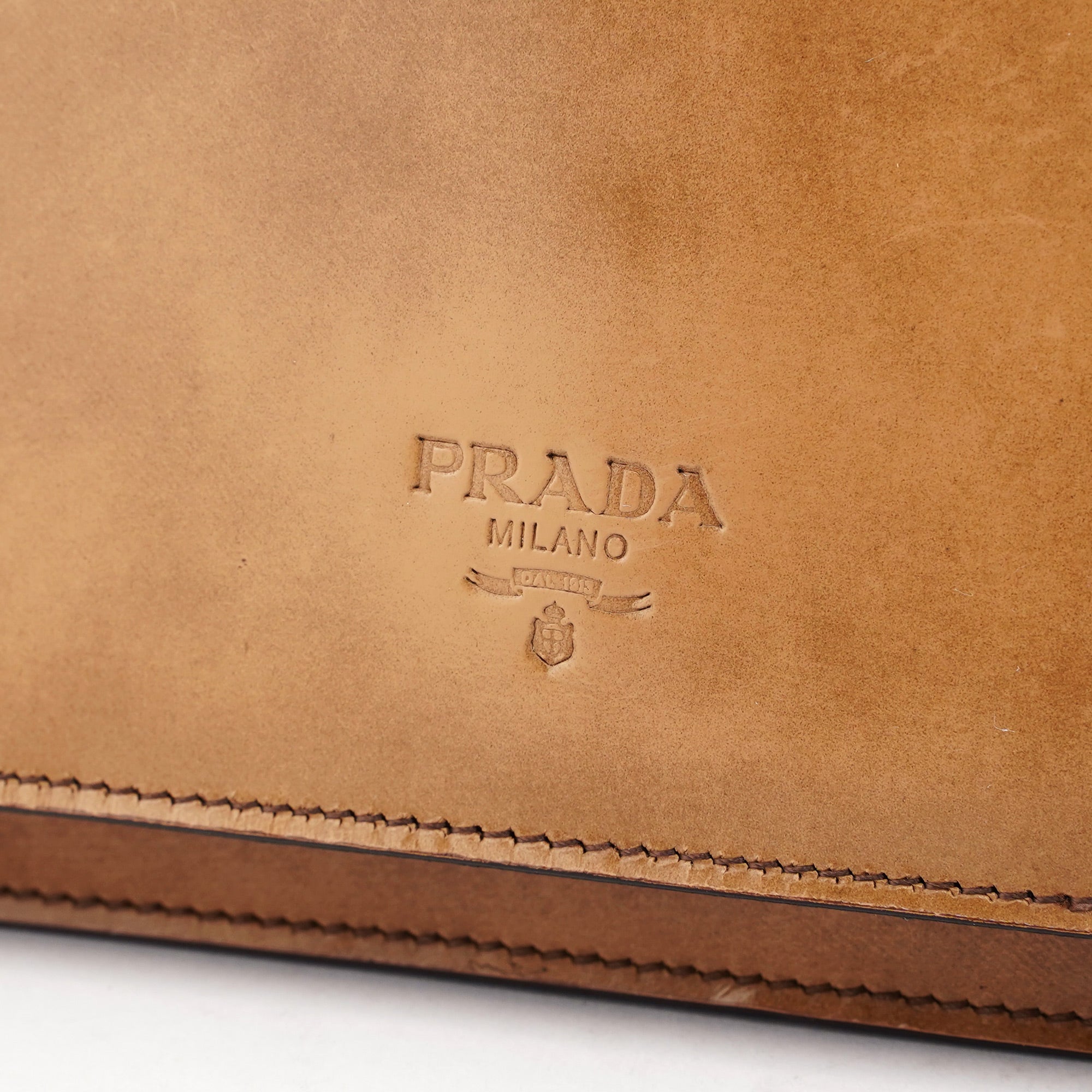 Beige Spazzolato Flap Handbag