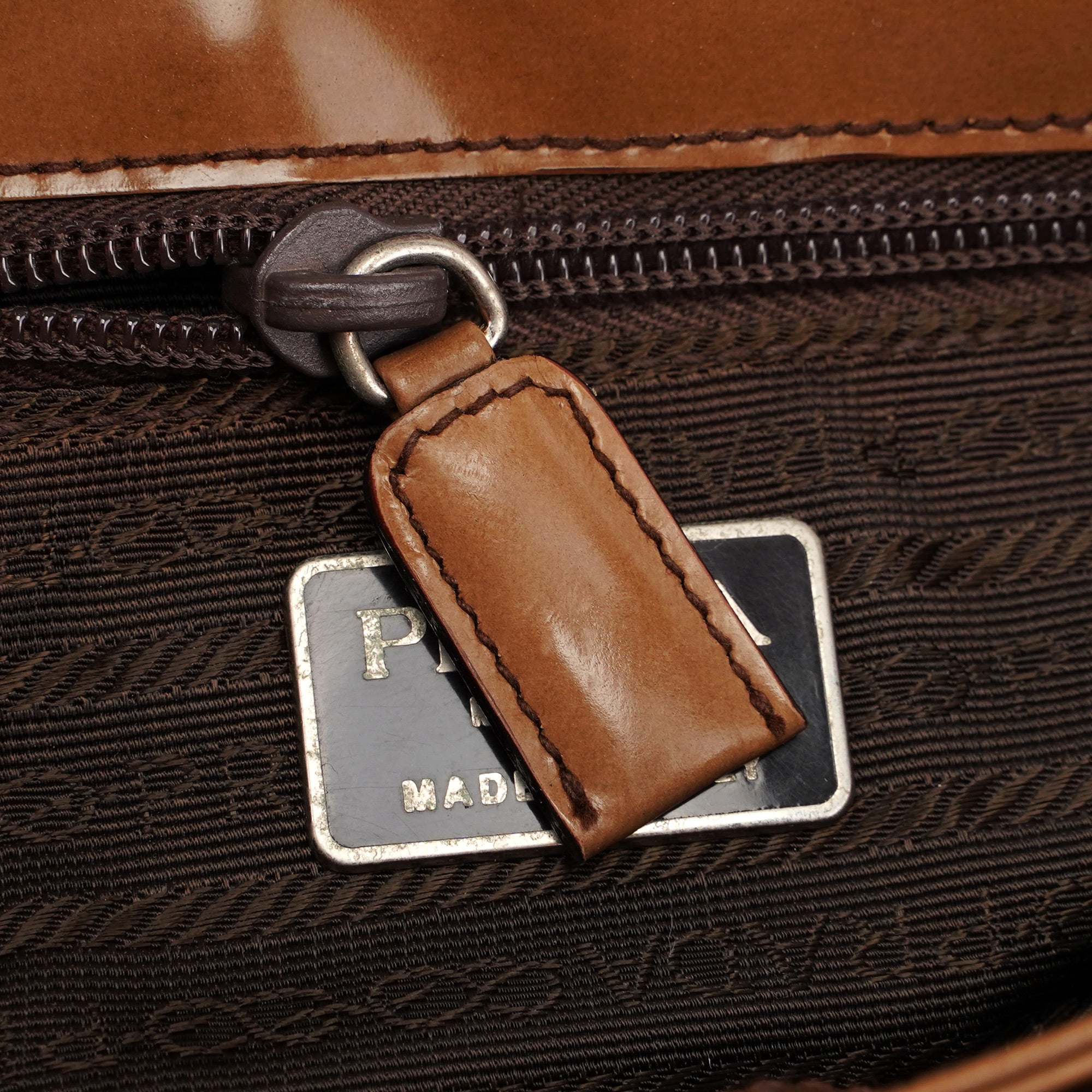 Beige Spazzolato Flap Handbag