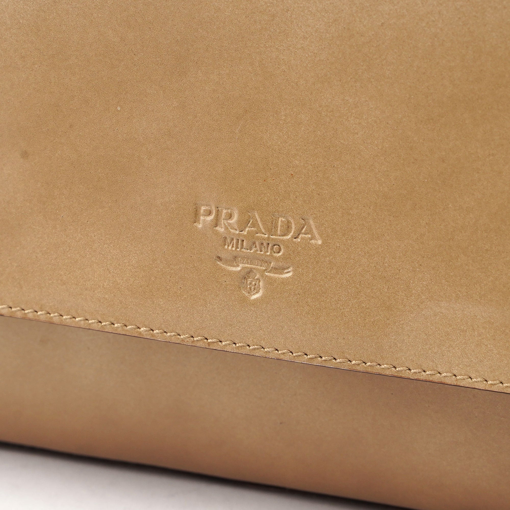Beige Spazzolato Shoulder Bag